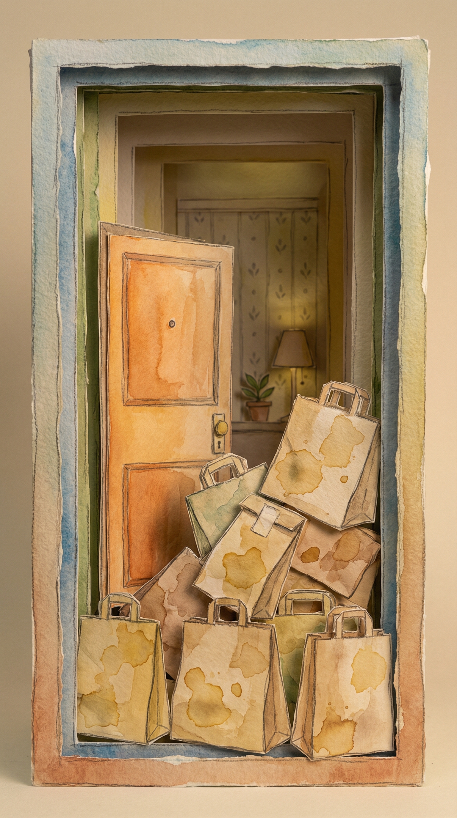 1번 장면 - 배달 봉투 산더미